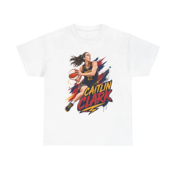 Caitlin Clark Basketball 2026 Graphic Tee, Basketball Player T-shirt,White Color,Size L