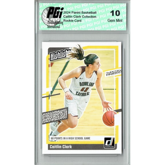 Caitlin Clark Collection 2024 Panini #H3 Donruss High School Rookie Card PGI 10