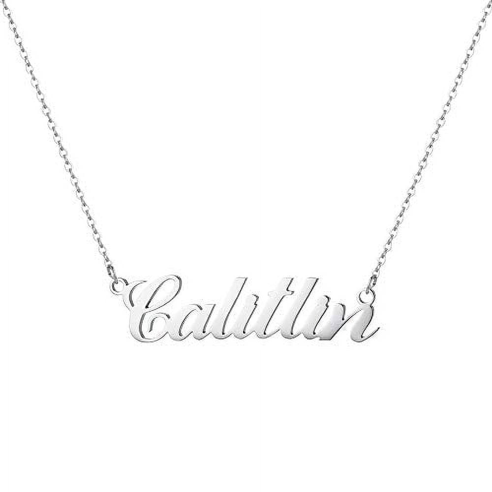 Caitlin Name Necklace, Personalized Name Pendant Necklace, Dainty