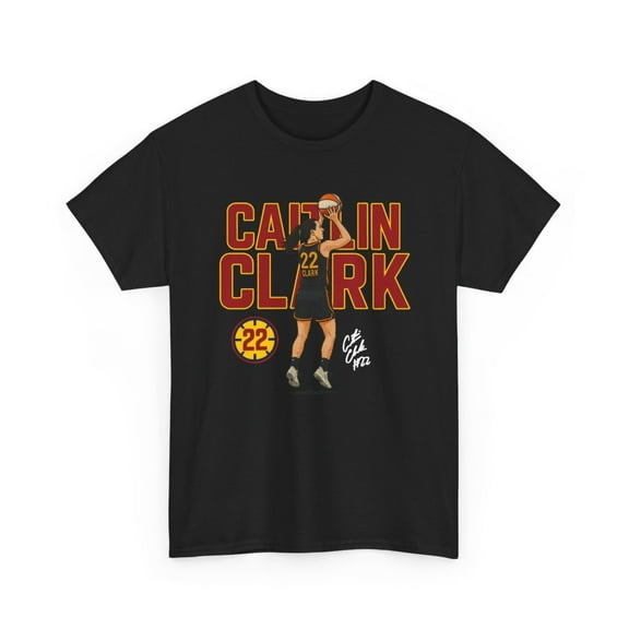 Caitlin clark #22 Women Basketball Cartoon Unisex Heavy Cotton Tee-KWBCC2268-Black-L