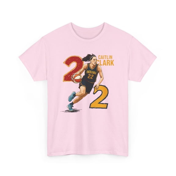 Caitlin clark Basketball Cartoon Unisex Heavy Cotton Tee-KWBCC2267-Light Pink-M