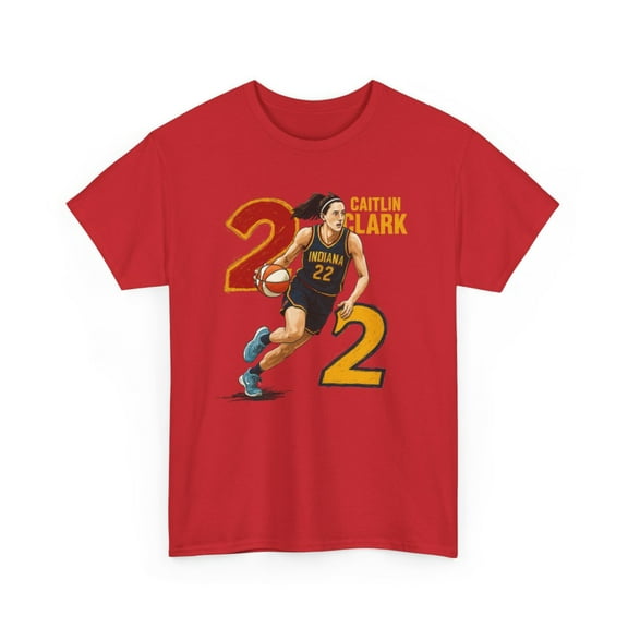 Caitlin clark Basketball Cartoon Unisex Heavy Cotton Tee-KWBCC2267-Red-XL