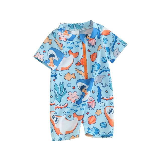 Caitzr Baby Boy Swimsuit Summer Beach Rash Guard Swimwear One Piece