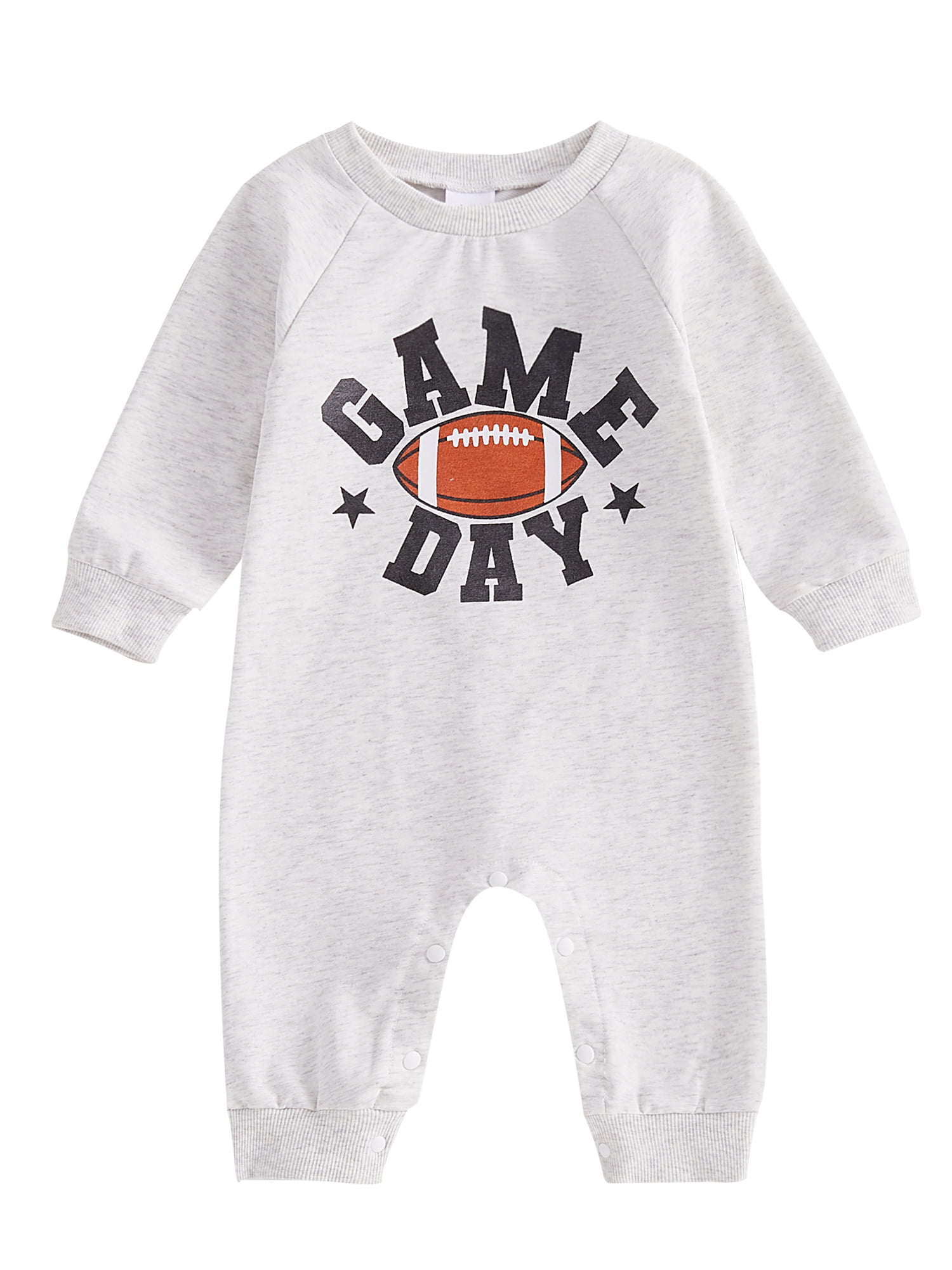 Caitzr Baby Fall Jumpsuit Long Sleeve Round Neck Football Star Print