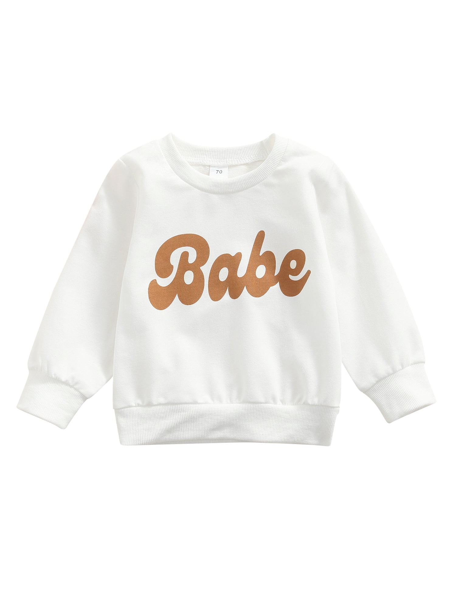 Caitzr Baby Girls Pullover Letter Print Round Neck Long Sleeve Tops ...