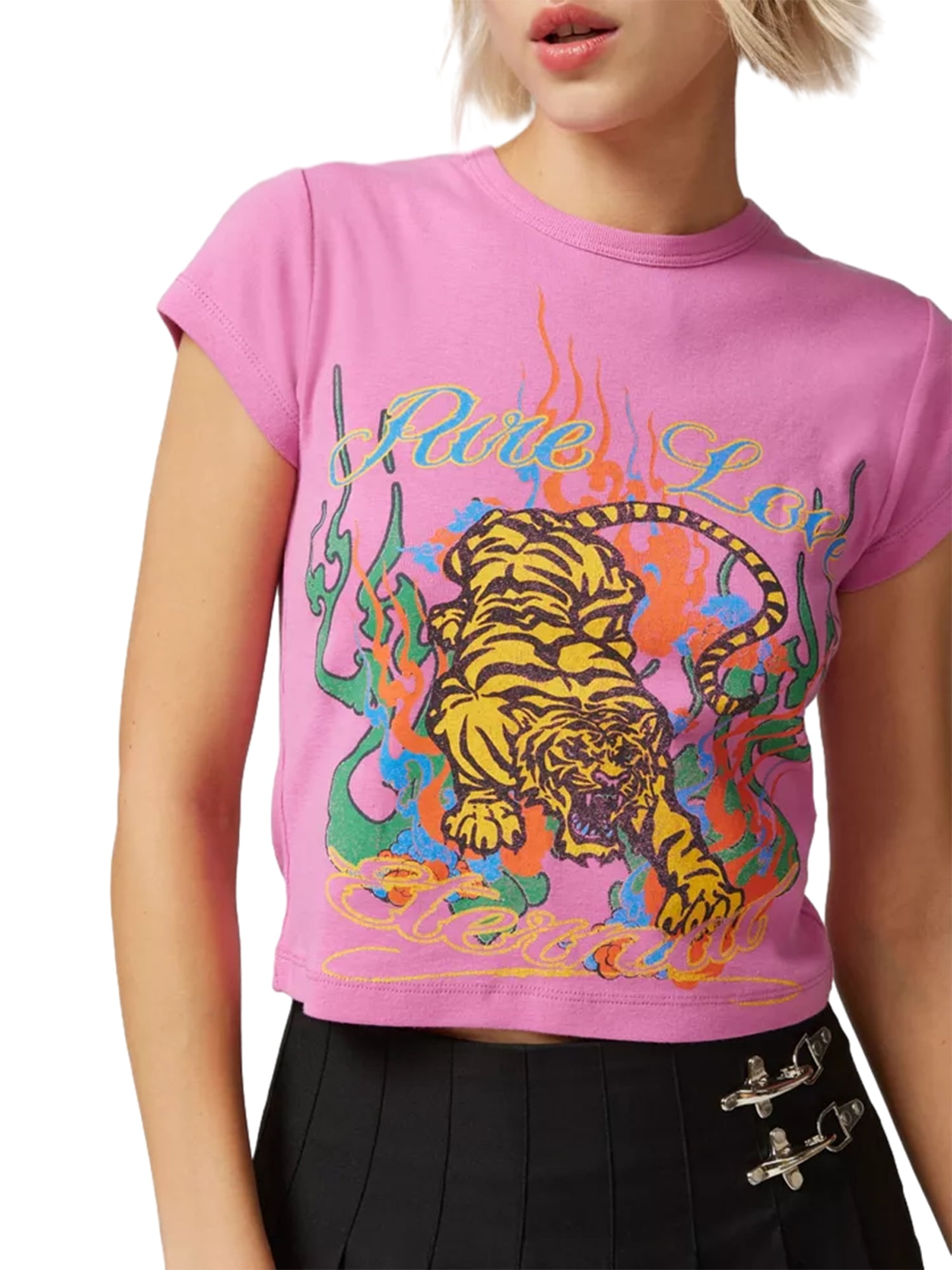 Caitzr Baby Tees for Women Y2k Letter Graphic Print Crop Tops Short Sleeve Bodycon Cute Baby Tee Top Streetwear Walmart