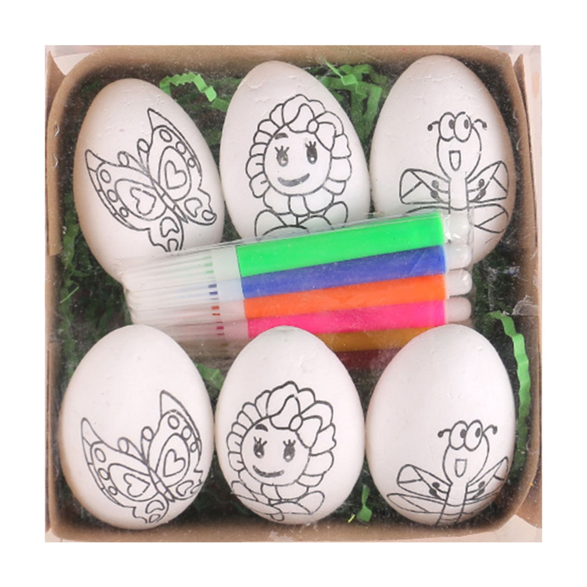 Caitzr Easter Eggs Painting Kit Handpainted Craft Foam Egg Tabletop