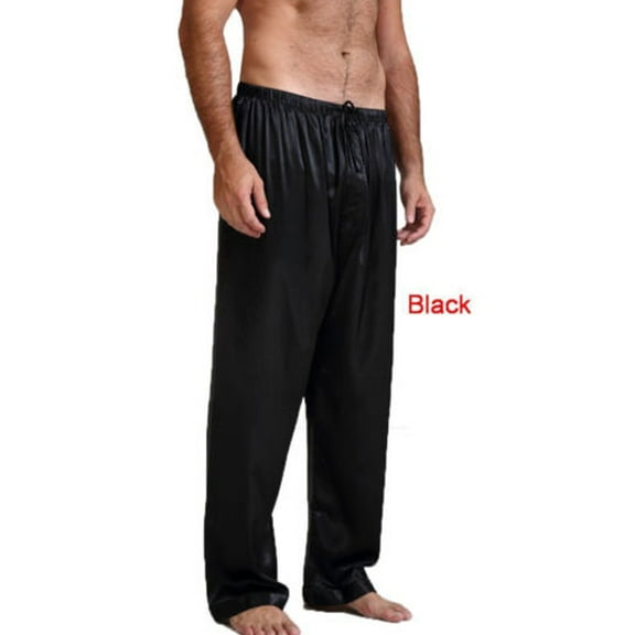 Caitzr Mens Silk Satin Pajamas Pyjamas Pants for Men Sleep Bottoms Nightwear Sleepwear Trousers