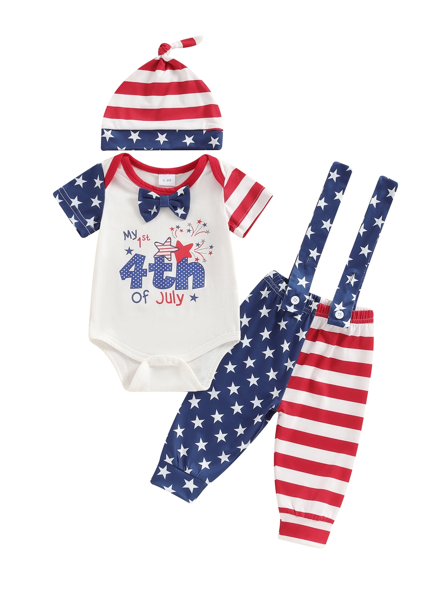 Caitzr Newborn Baby Boy 4th of July Outfits Letter Print Short Sleeve ...