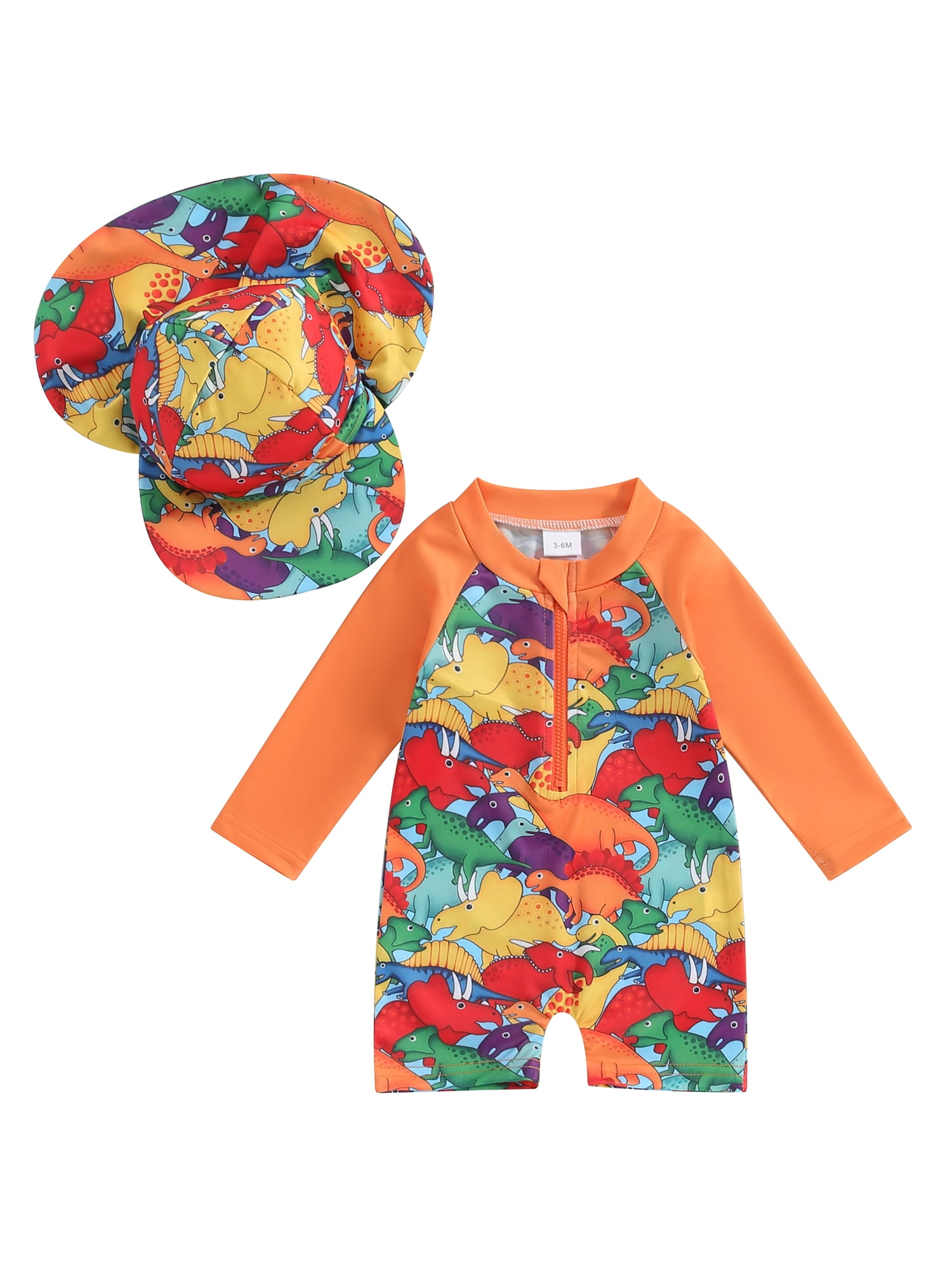 Caitzr Newborn Baby Boy Rash Guard Swimsuit Romper Long Sleeve Turtle