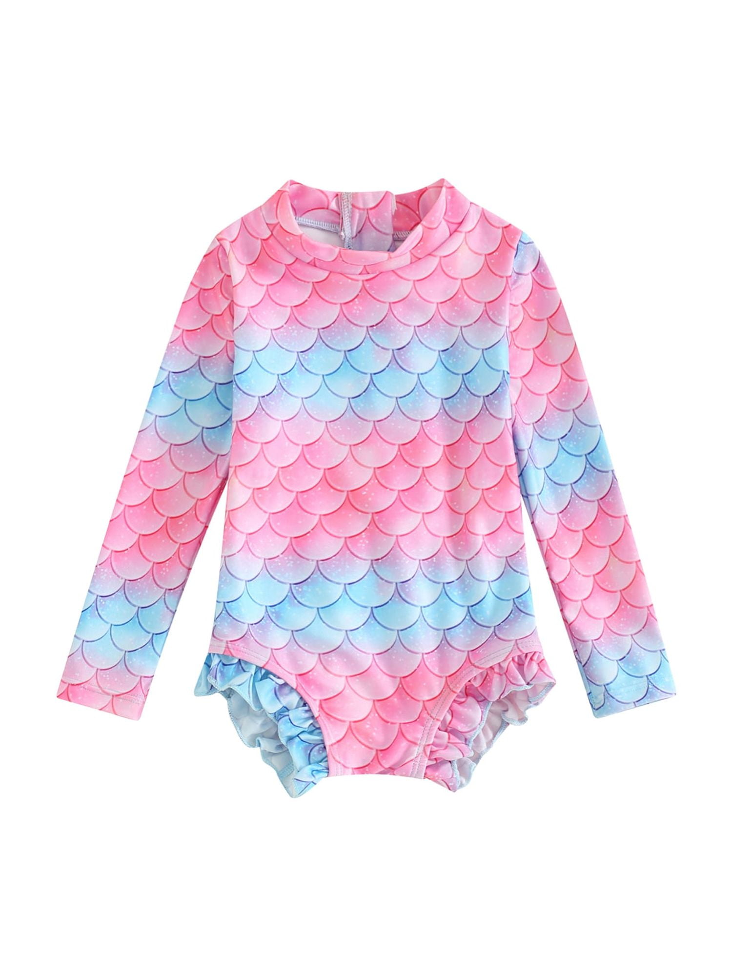 Caitzr Newborn Baby Girl Rash Guard Swimwear Long Sleeve Floral Shell