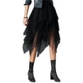 thumbnail image 1 of Caitzr Sexy Mesh Black Tulle Skirt for Women Girls Irregular Elastic Tulle Bubble Skirt Tiered Layered Tulle Tutu A-line Midi Skirt, 1 of 7