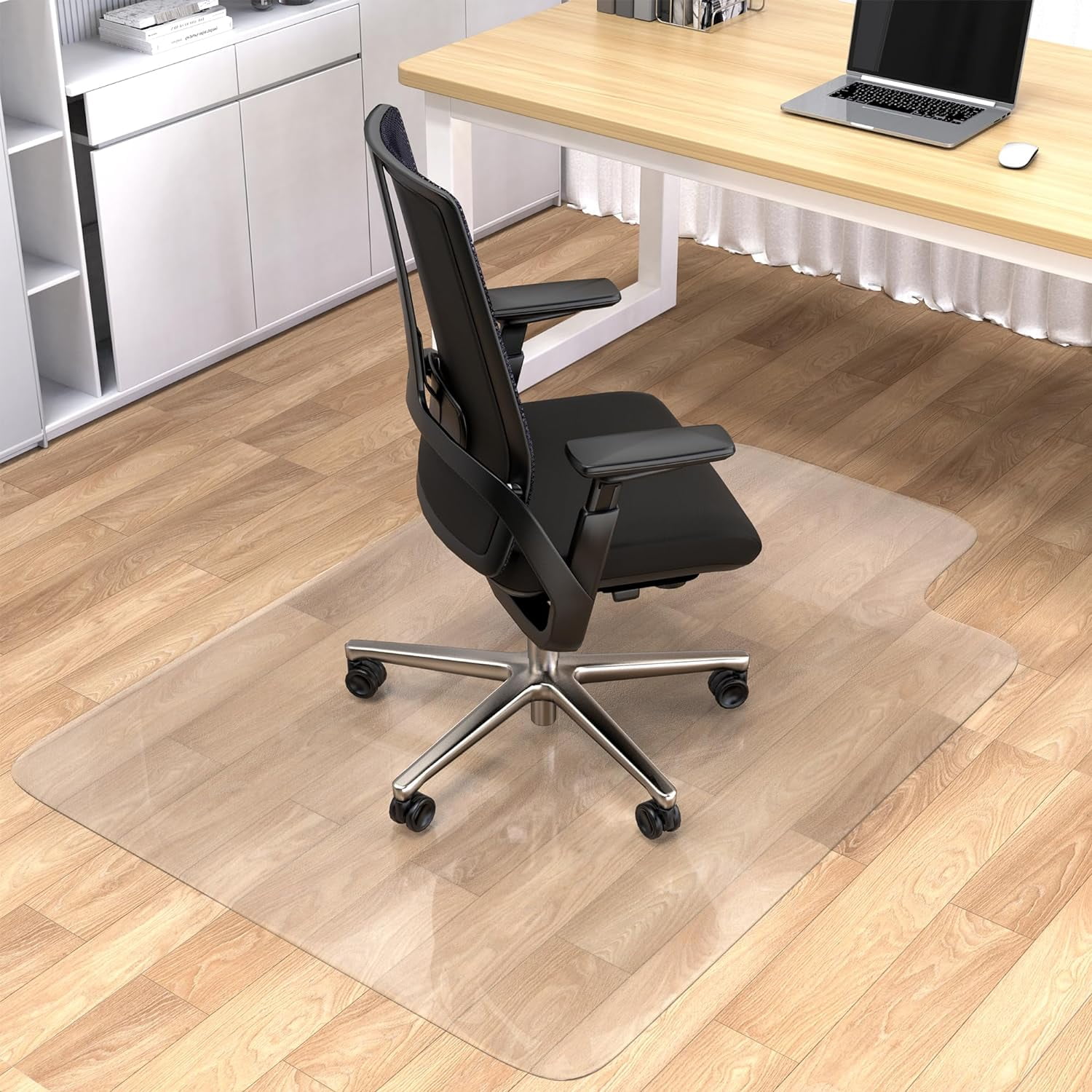 Caitzr Transparent Plastic Floor Protect Mat with Lip NonSlip Chair