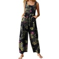 thumbnail image 1 of Caitzr Women Boho Printed Casual Overalls Loose Baggy Bib Pants Jumpsuit Bohemian Wide Leg Overall Plus Size, 1 of 7
