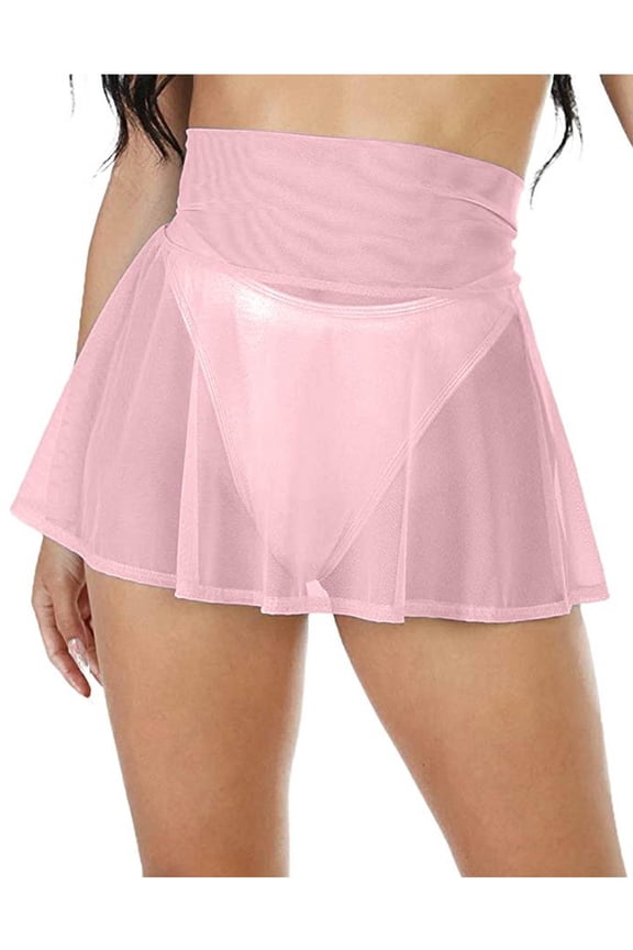 Women Girls Swim Cover Ups Swimsuit Cover-up Skirts Short Mesh Sheer See-Thru Bikini Coverups