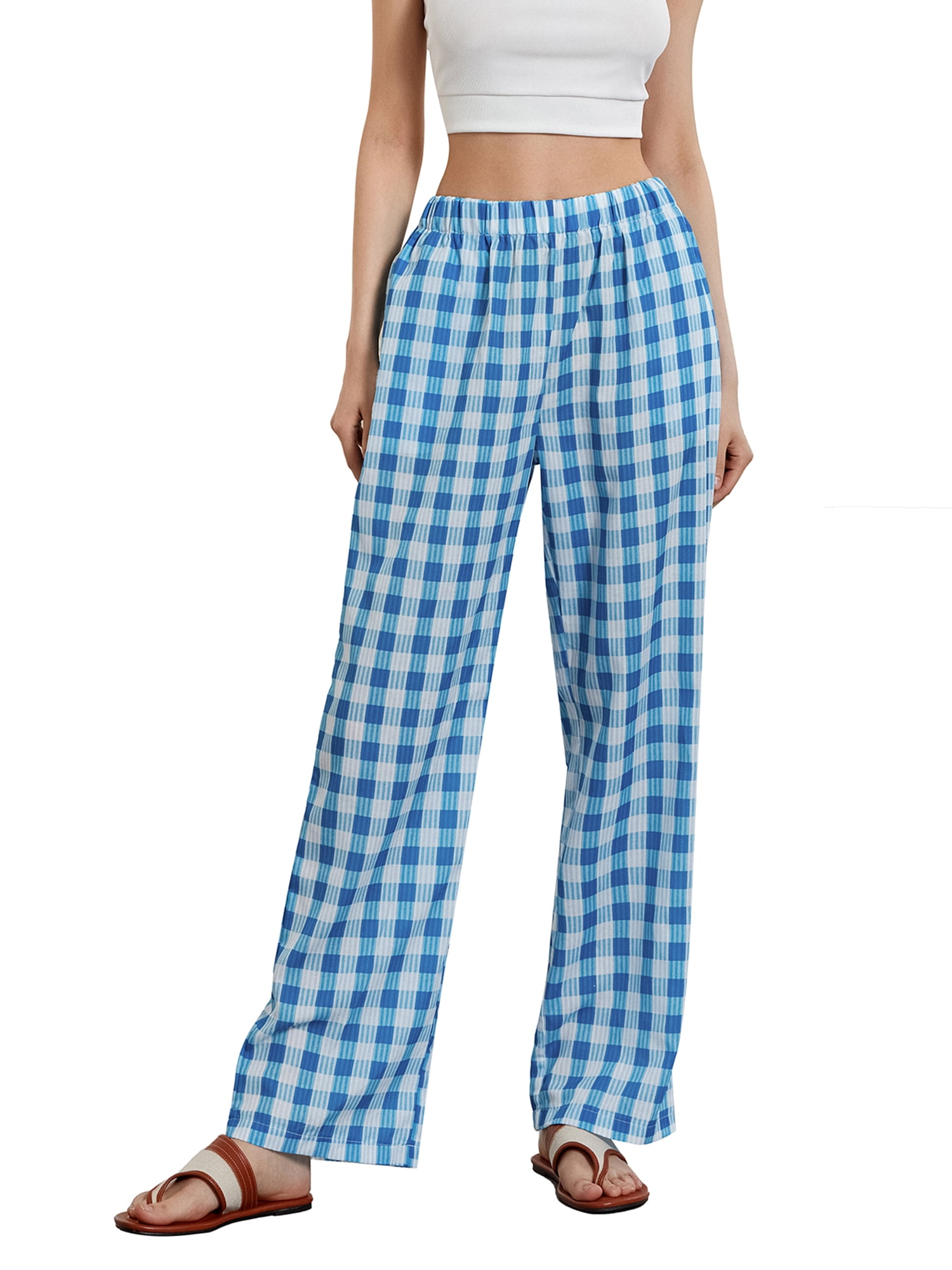 Simple style lace-up embroidered solid color loose wide-leg pants main image 1