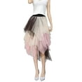 thumbnail image 1 of Caitzr Women Tutu Tulle Skirt Elastic High Waist Layered Skirt Contrast Color Mesh A-Line Midi Skirt, 1 of 7