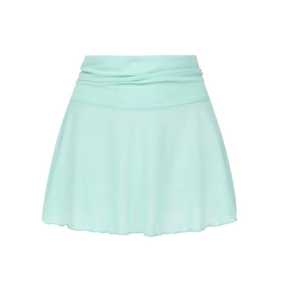 Women's Sheer Mesh Mini Skirts High Waist Solid See Through Skater Skirt Beach Cover-ups