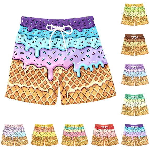 Caixia Boys Ice Cream Graphic Basketball Shorts Casual Athletic Running Shorts Cool Streetwear Designer Shorts