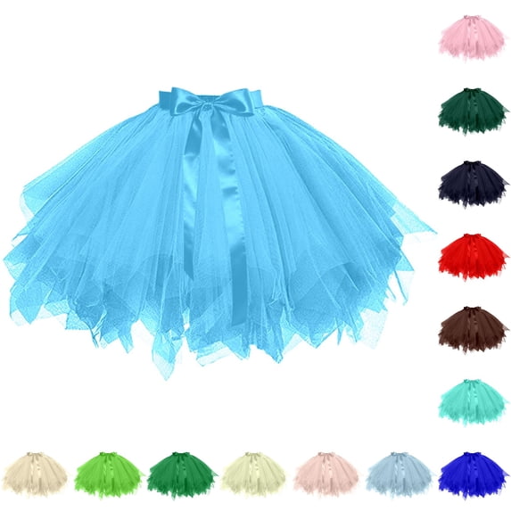 Caixia Carnival Solid Color Tutu Skirt for Women, Integrated Drawstring ...