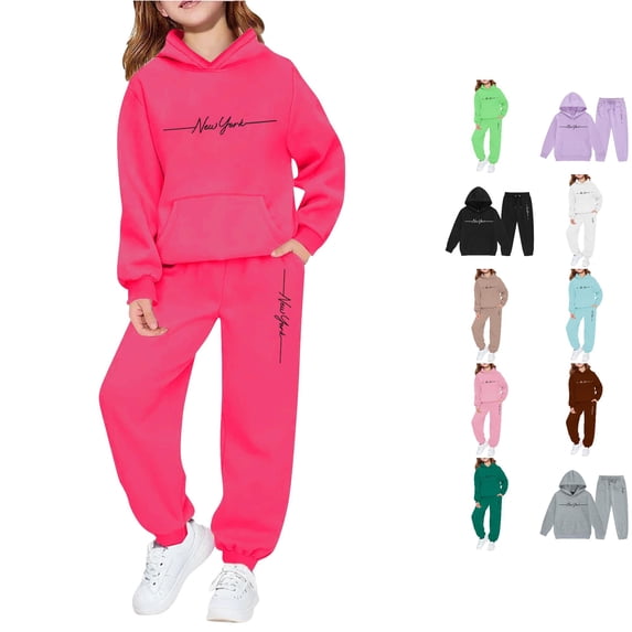 Caixia Cozy Girls Hoodie and Pants Two Piece Sweatsuit for Everyday ...