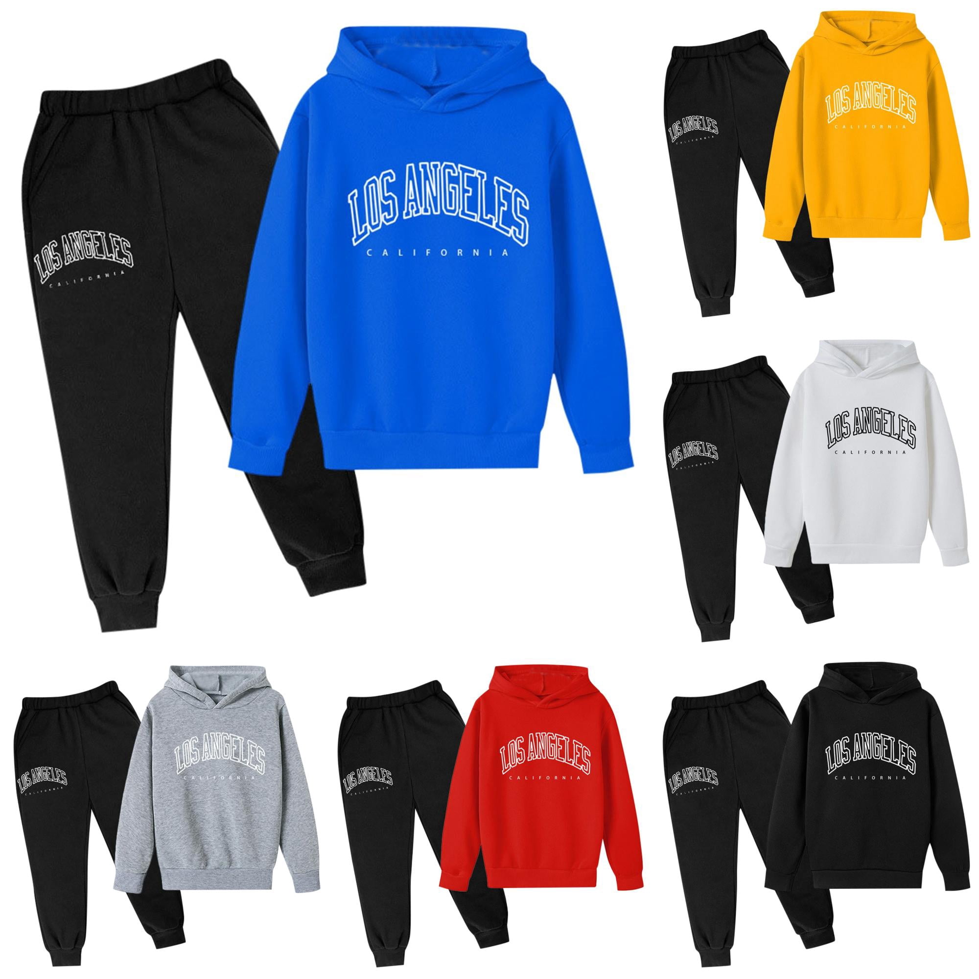Interesting Suits Caixia Cozy Girls Letter Print Hoodie and Pants Sweatsuit for Active ...
