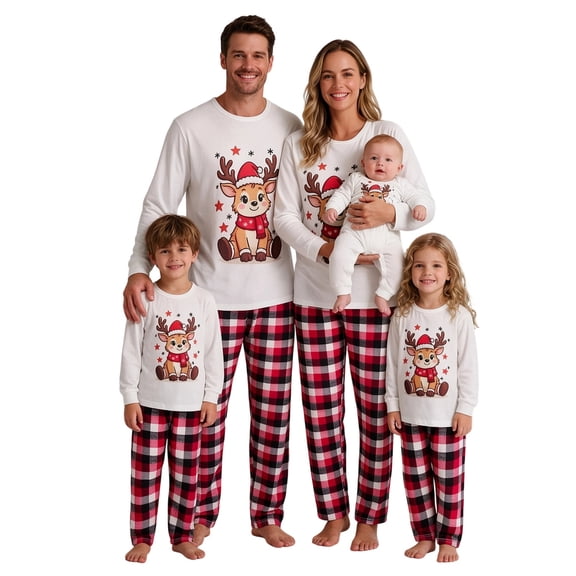 Caixia Cozy Matching Pajamas Christmas Family Matching Pajama Set Long Sleeve Top And Pants So Festive Festive All over Christmas Print Design Warm And Soft