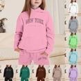 thumbnail image 1 of Caixia Girls Letter Print Sweatsuit Ribbed Hem and Cuffs Hold Warmth Effortless Street Style for Girls for Everyday Fun Perfect for School and Play Days, 1 of 5