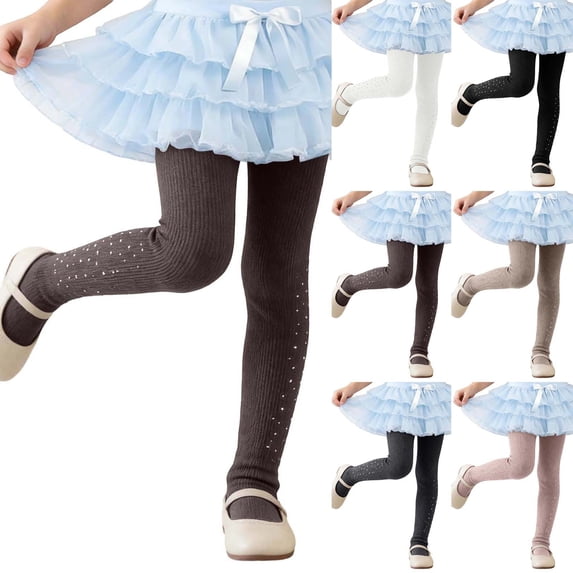 Caixia Girls Sparkly Leggings Featuring Slim Fit Design and Beaded Hem for Daily Wear School and Outdoor Play for a Soft and Cozy Gentle Feel