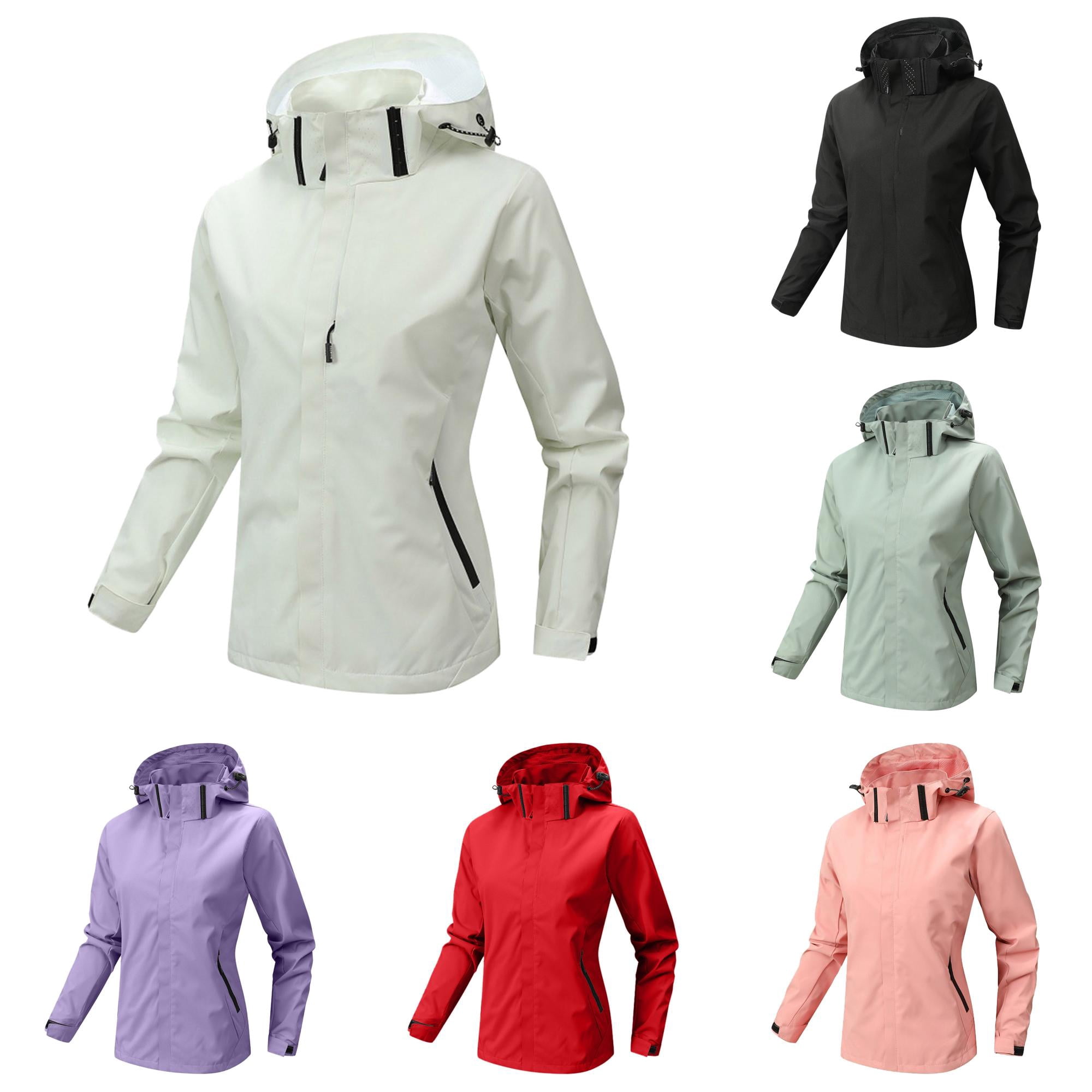 Caixia Womens Pocket Windbreaker Coat Long Sleeve Solid Color Regular ...