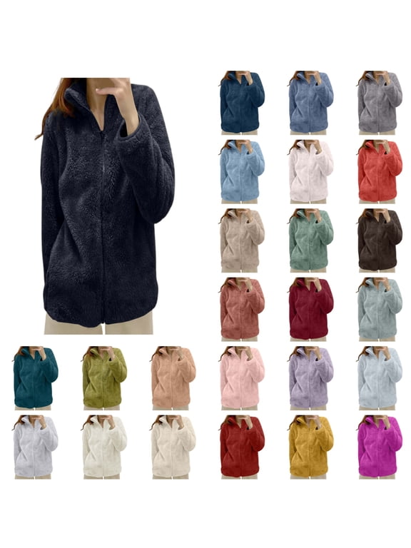 Womens Solid Color Jacket Midweight Build Long Sleeve Cut Relaxed Fit Shape Womens Coat for Lounging at Home and Weekend Strolls
