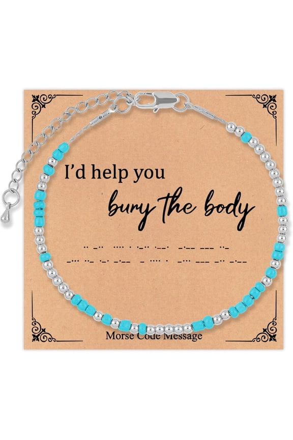 Caiyao I'll Help You Bury the Body Morse Code Bracelet for Women Message Friendship Bracelet Couple Bracelets Birthday Gifts