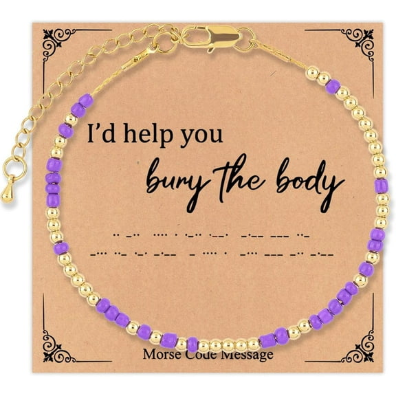 Caiyao I'll Help You Bury the Body Morse Code Bracelet for Women Message Friendship Bracelet Couple Bracelets Birthday Gifts