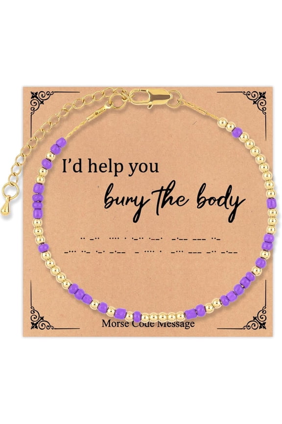 Caiyao I'll Help You Bury the Body Morse Code Bracelet for Women Message Friendship Bracelet Couple Bracelets Birthday Gifts
