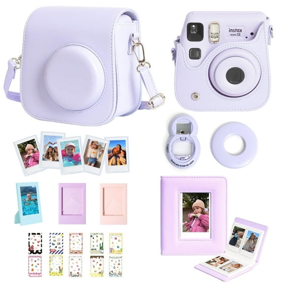 Caiyoule Accessories for Fuji Mini SE/7+/7c/7s Instant Camera Case, Mini Film Album Frames et -Purple