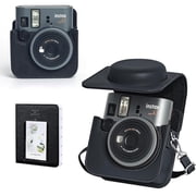 Caiyoule Camera Case for Fujifilm Instax Mini 41 Instant Camera, Retro PU Leather Protective Case with 64 Mini Photo Album and Adjustable Camera Strap No Camera - Black
