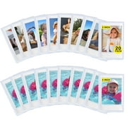Caiyoule Magnetic Frame, 20 Pack Magnets for Refrigerator, 2.5 x 3.5 Picture Frames，White