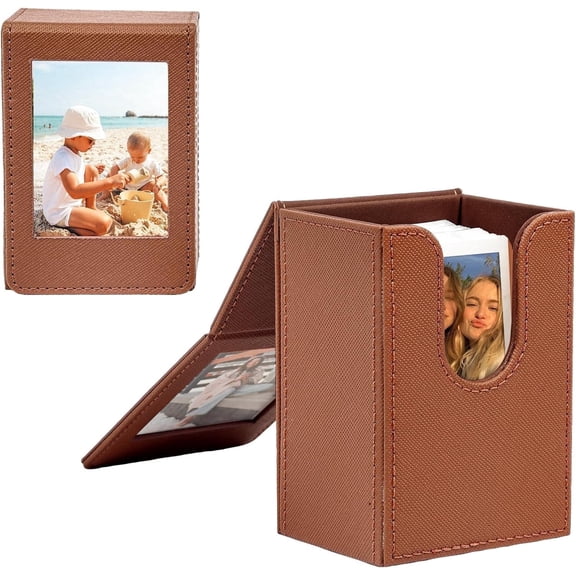 Caiyoule Picture Holder Case for Fuji Instax Mini SE/12/11/7/7+/Evo Camera 2.15x3.4 Inch Film-Brown