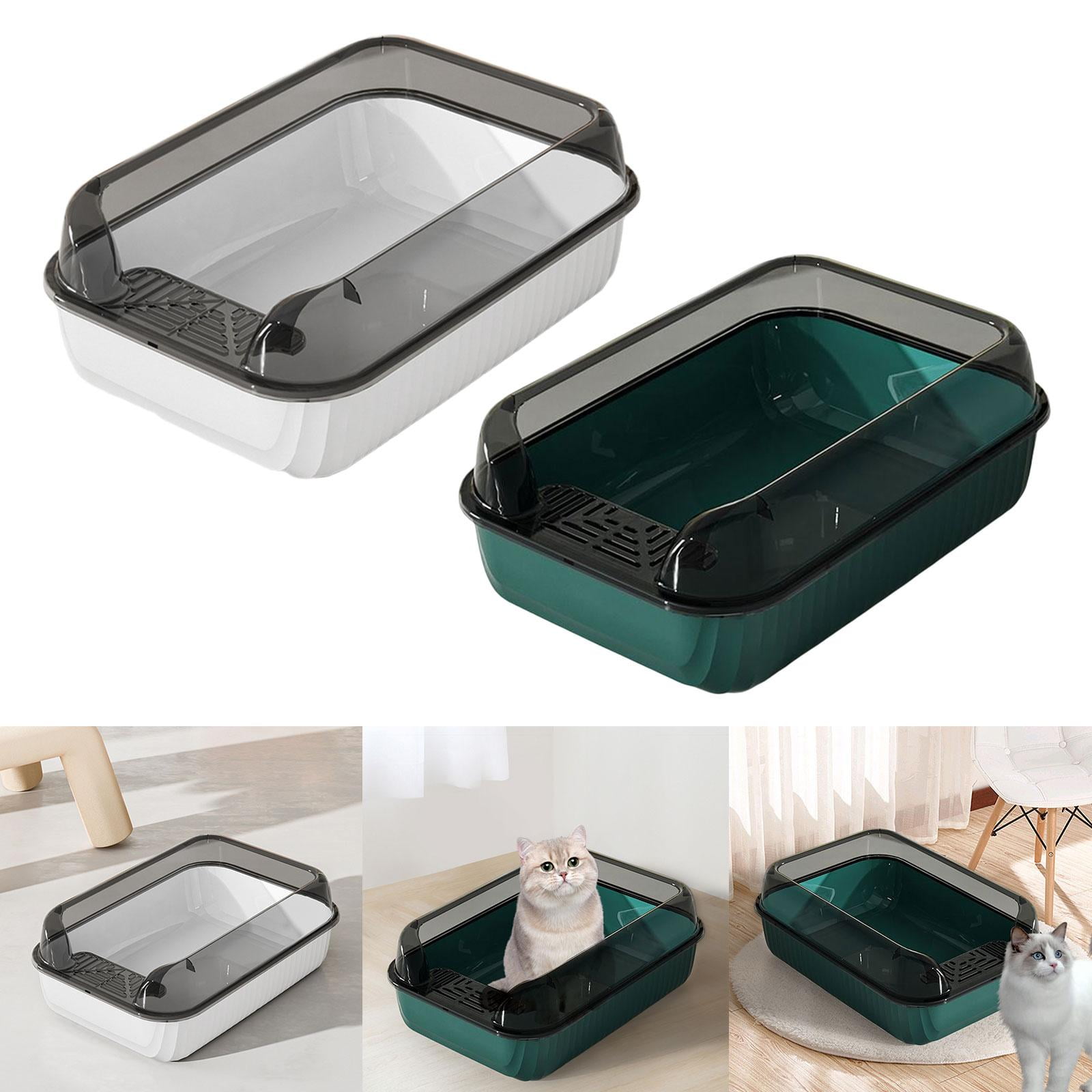 Caja de arena para gatos, orinal para gatos, arenero para gatos,  resistente, semicerrado, Color L Yuyangstore Bandeja de arena para gatos