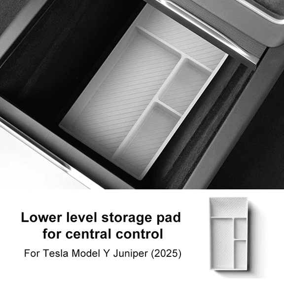 Caja de almacenamiento de consola Central de coche de silicona para Tesla Model Y Juniper Launch 2025 2026-UP, organizador de bandeja negra, accesorios.