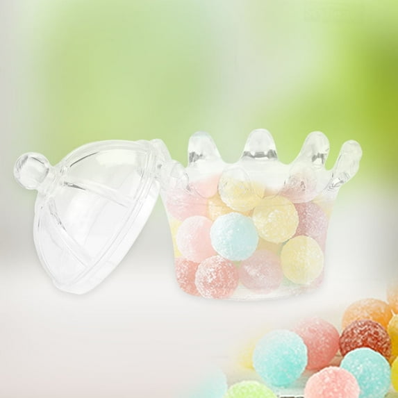 Nikou Bolsas de Regalo 12 Piezas Caja de Dulces en Forma de Corona Transparente Cajas de Chocolate de plástico para Regalo de Fiesta(3#)