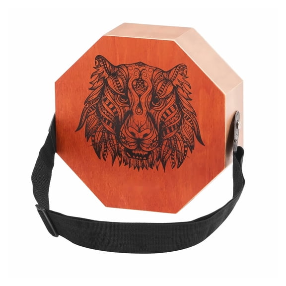 Cajon Box Drum with Strings - Portable Birch Percussion Instrument with Strap - Beginner to Professional - 11.6 x 11.6 x 4 in