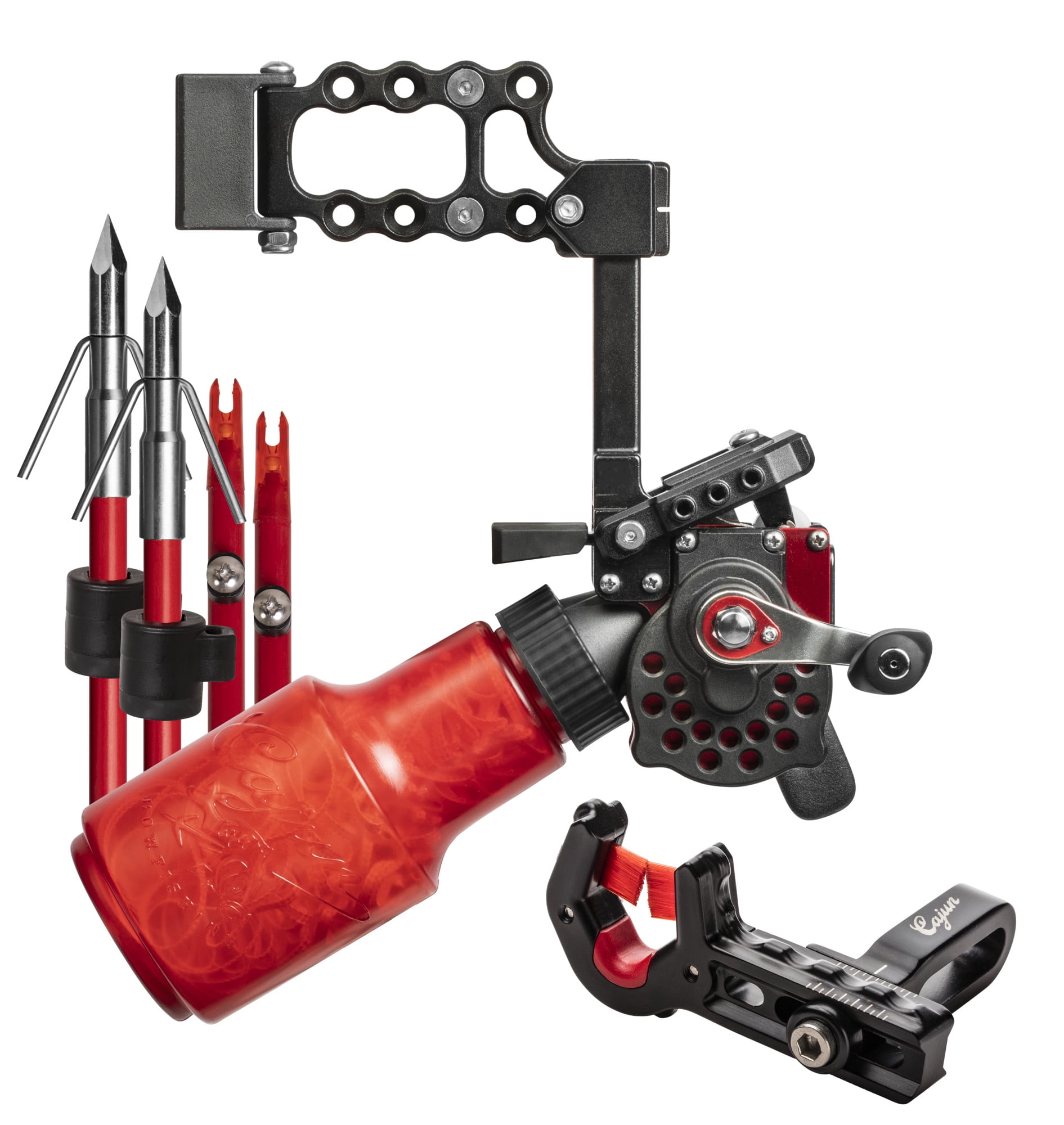 Cajun Bowfishing Winch Pro Bowfishing Reel Kit Includes Reel, Line, Arrow, Piranha Points