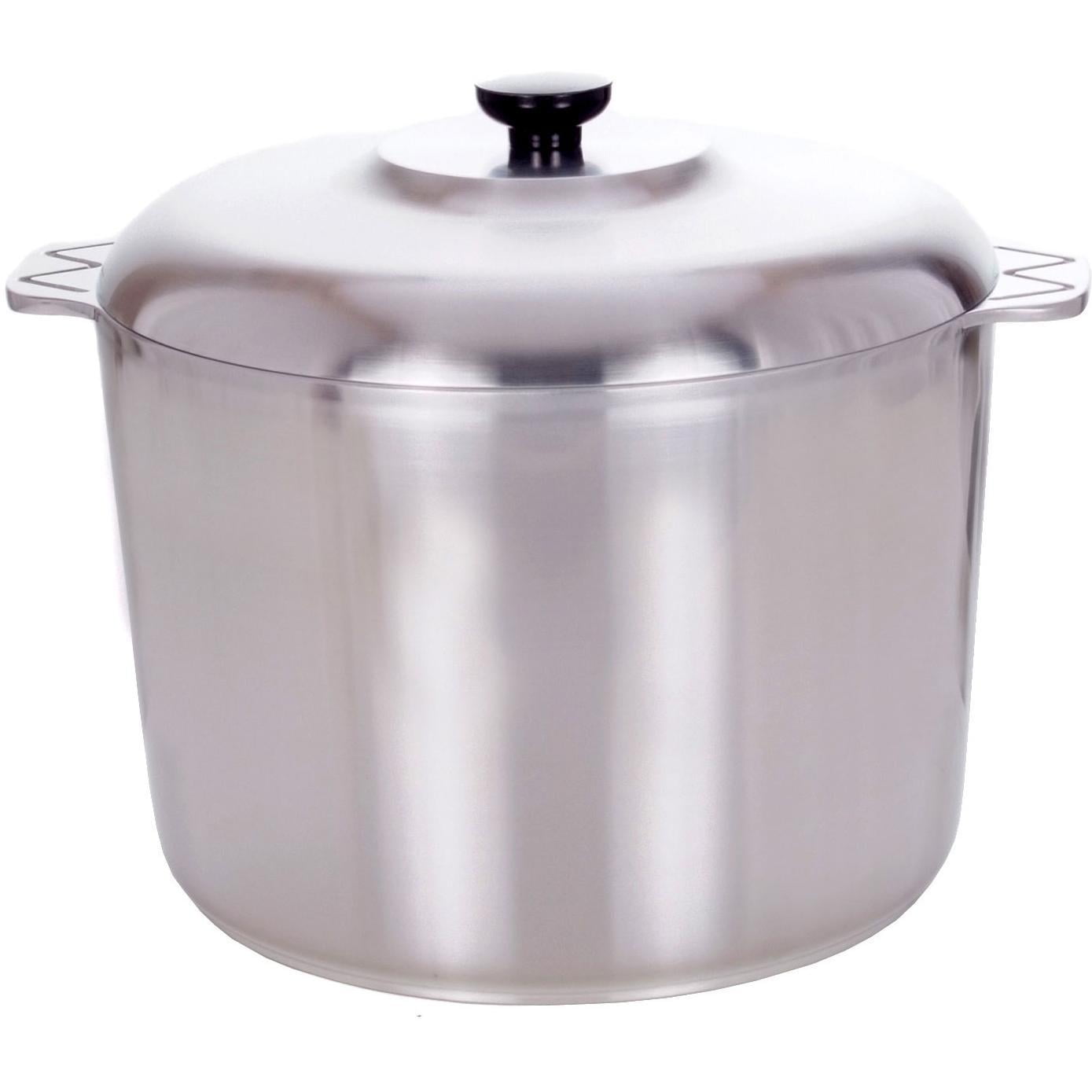 Brushed Aluminum 14-Quart Stock Pot with Basket Insert