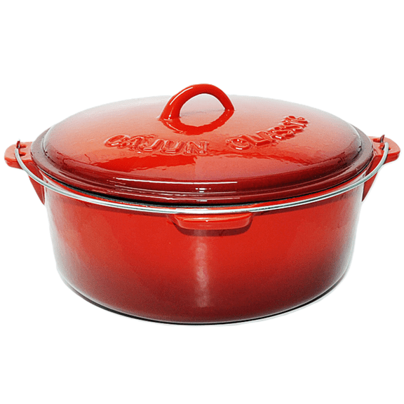 Cajun Classic 9-Quart Red Enamel Cast Iron Dutch Oven with Lid - 10488ER