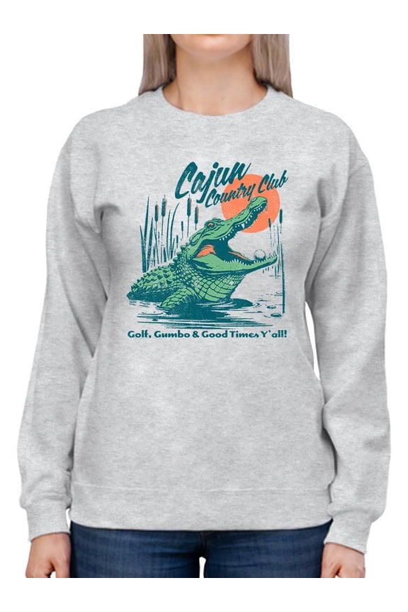Cajun Country Club Alligator Tee Sweatshirt Women's