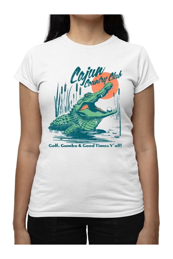 Cajun Country Club Alligator Tee T-shirt Women's