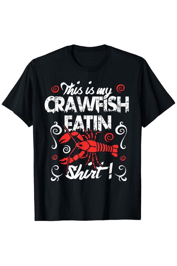 Cajun Crawfish Boil Graphic T-Shirt for Men, Women, Boys & Girls - 100% Cotton, Novelty Style, Crew Neck, Black, Sizes S-XXXL