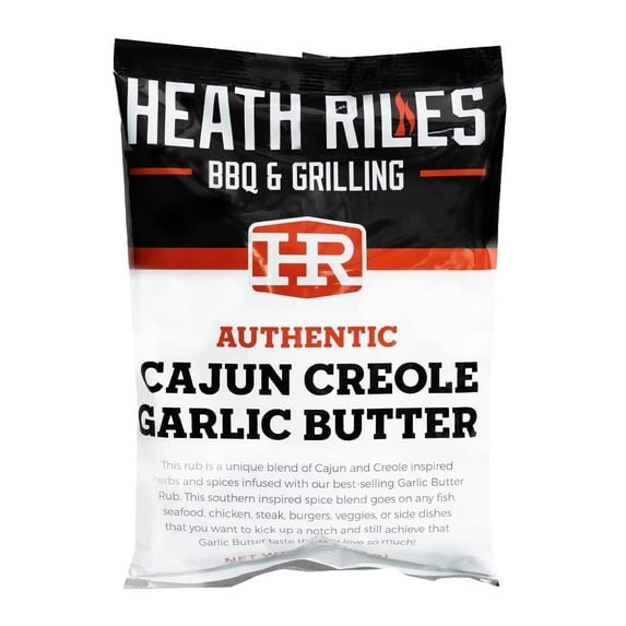 Heath Riles BBQ Rub - Cajun Creole Garlic Butter Seasoning, Champion Pitmaster Recipe, Legendary Rubs For Smoking & Grilling, 70+ BBQ Championships, 2 lb./32 oz.