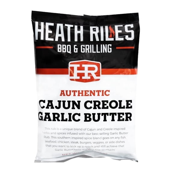 Heath Riles BBQ Rub - Cajun Creole Garlic Butter Seasoning, Champion Pitmaster Recipe, Legendary Rubs For Smoking & Grilling, 70+ BBQ Championships, 2 lb./32 oz.